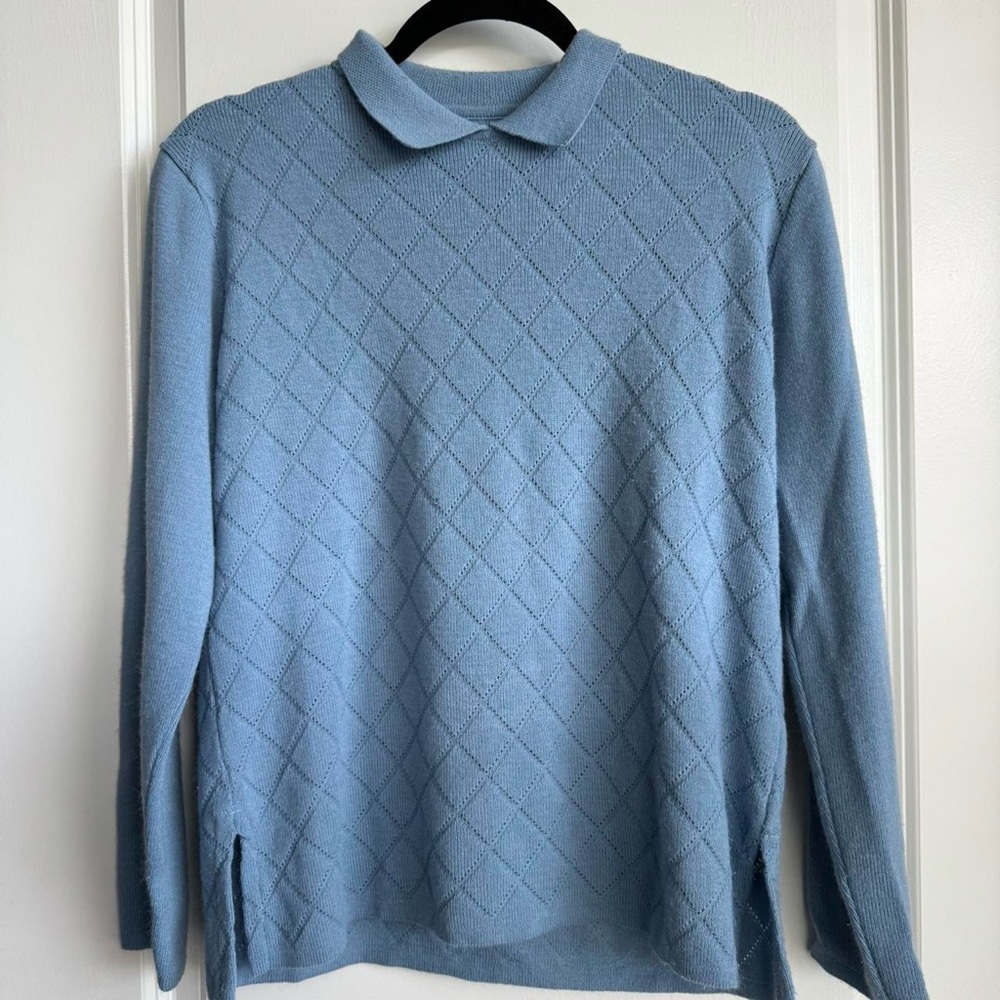 blue sweater with collar